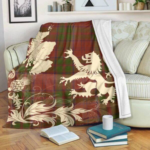 Drummond Clan Clan Blanket, Scottish Tartan Drummond Clan Clans Blanket Thistle Map Style - Image 5