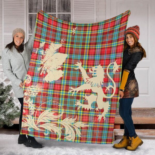 Ogilvie Clan Blanket, Scottish Tartan Ogilvie Clans Blanket Thistle Map Style - Image 2