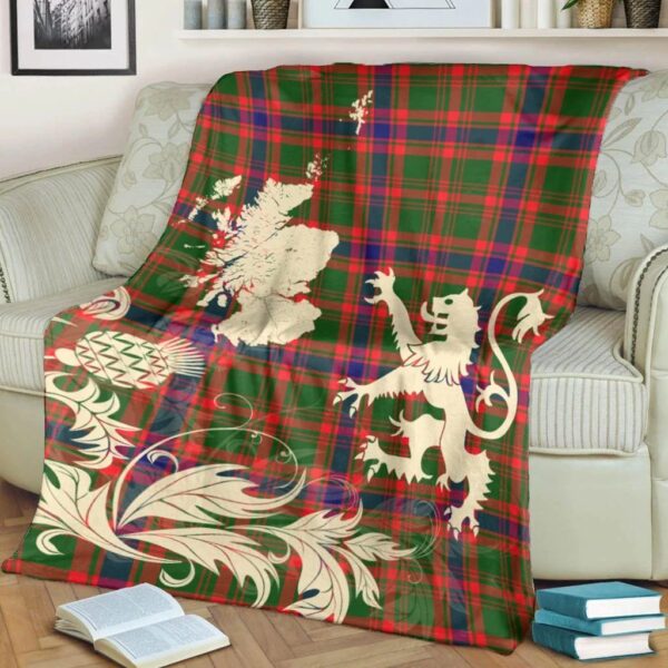 Nithsdale District Clan Blanket, Scottish Tartan Nithsdale District Clans Blanket Thistle Map Style - Image 4