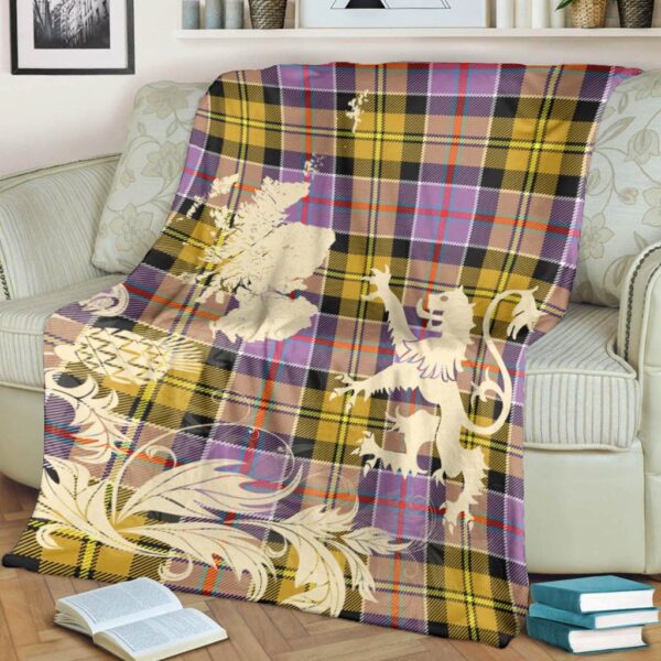 Culloden Ancient Clan Blanket, Scottish Tartan Culloden Ancient Clans Blanket Thistle Map Style - Image 4