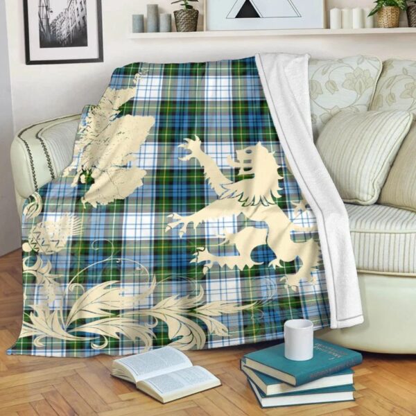 Campbell Dress Clan Blanket, Scottish Tartan Campbell Dress Clans Blanket Thistle Map Style - Image 5