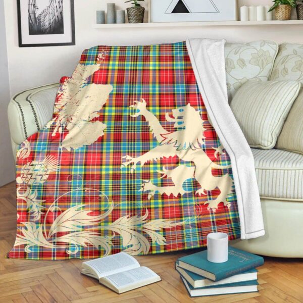 Ogilvie Clan Blanket, Scottish Tartan Ogilvie Clans Blanket Thistle Map Style - Image 5