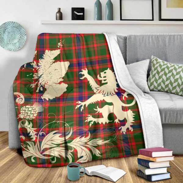 Nithsdale District Clan Blanket, Scottish Tartan Nithsdale District Clans Blanket Thistle Map Style - Image 3