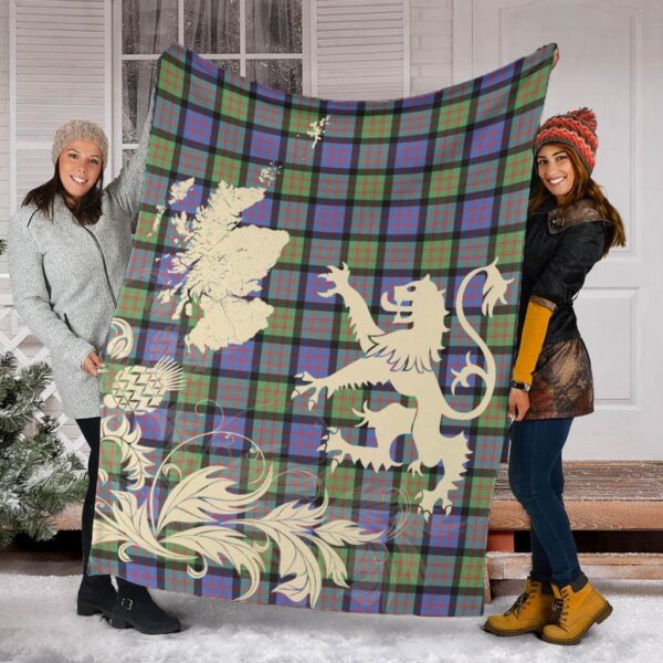 MacDonald Ancient Clan Blanket, Scottish Tartan MacDonald Ancient Clans Blanket Thistle Map Style - Image 2