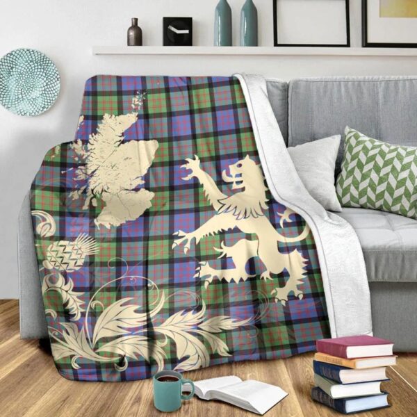 MacDonald Ancient Clan Blanket, Scottish Tartan MacDonald Ancient Clans Blanket Thistle Map Style - Image 3