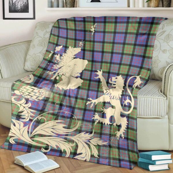 MacDonald Ancient Clan Blanket, Scottish Tartan MacDonald Ancient Clans Blanket Thistle Map Style - Image 4