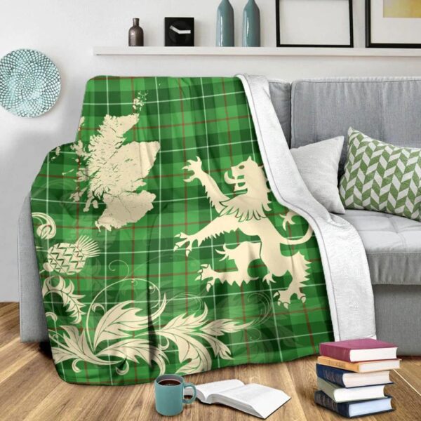 Galloway District Clan Blanket, Scottish Tartan Galloway District Clans Blanket Thistle Map Style - Image 3