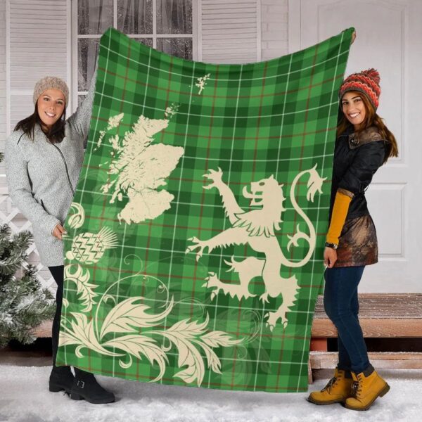 Galloway District Clan Blanket, Scottish Tartan Galloway District Clans Blanket Thistle Map Style - Image 2