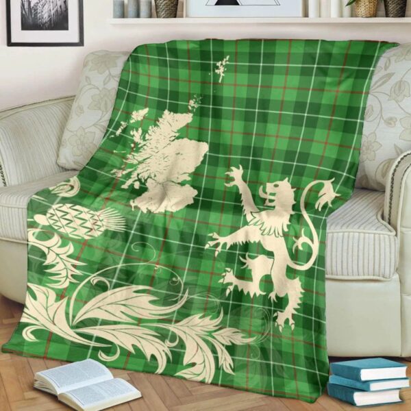 Galloway District Clan Blanket, Scottish Tartan Galloway District Clans Blanket Thistle Map Style - Image 4