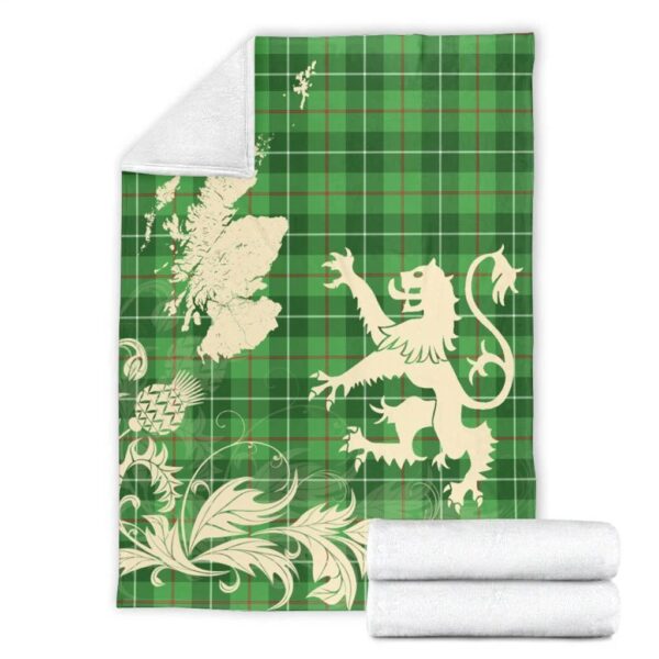 Galloway District Clan Blanket, Scottish Tartan Galloway District Clans Blanket Thistle Map Style