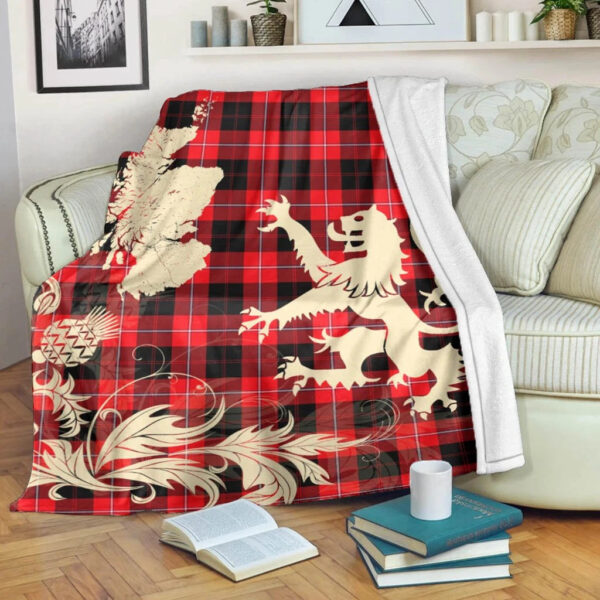 Cunningham Modern Clan Blanket, Scottish Tartan Cunningham Modern Clans Blanket Thistle Map Style - Image 5