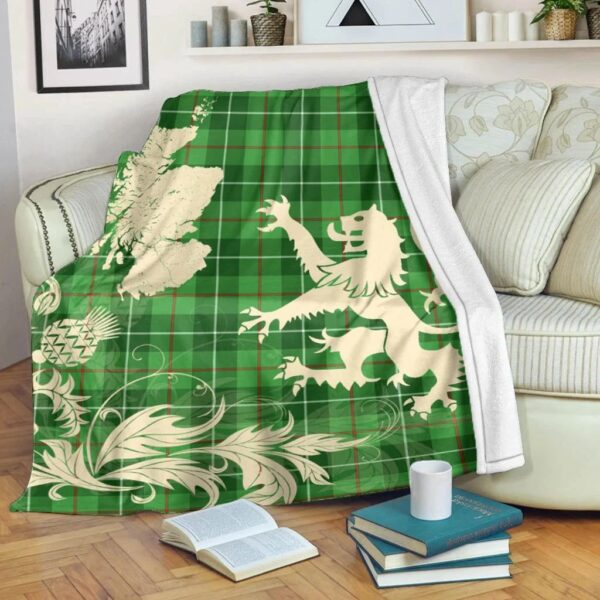 Galloway District Clan Blanket, Scottish Tartan Galloway District Clans Blanket Thistle Map Style - Image 5