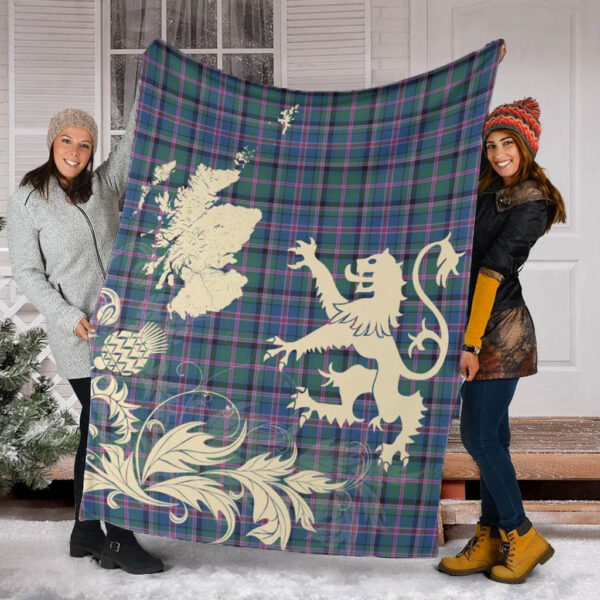 Cooper Ancient Clan Blanket, Scottish Tartan Cooper Ancient Clans Blanket Thistle Map Style - Image 2