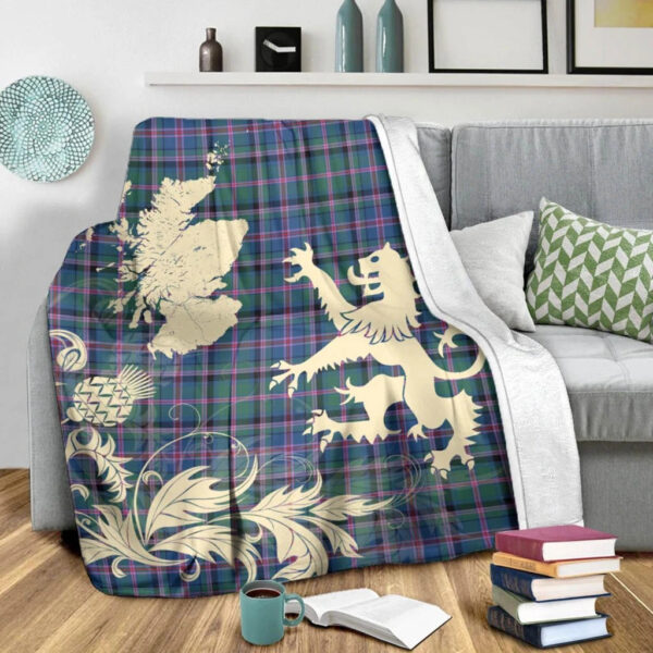 Cooper Ancient Clan Blanket, Scottish Tartan Cooper Ancient Clans Blanket Thistle Map Style - Image 3