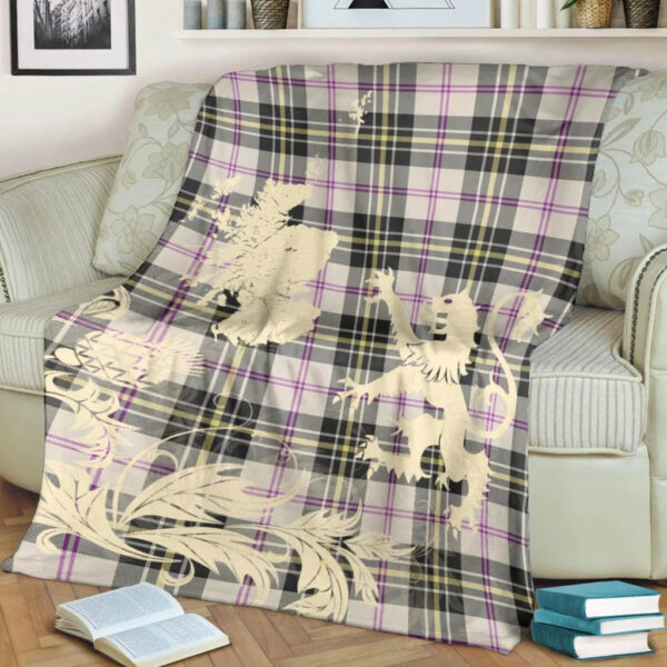 MacPherson Dress Ancient Clan Blanket, Scottish Tartan MacPherson Dress Ancient Clans Blanket Thistle Map Style - Image 4