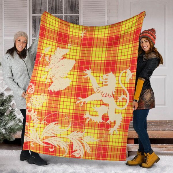 MacMillan Clan Clan Blanket, Scottish Tartan MacMillan Clan Clans Blanket Thistle Map Style - Image 2