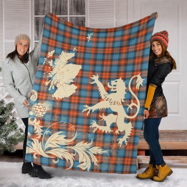 MacLachlan Ancient Clan Blanket, Scottish Tartan MacLachlan Ancient Clans Blanket Thistle Map Style - Image 2