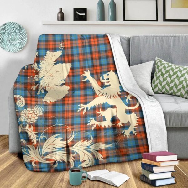 MacLachlan Ancient Clan Blanket, Scottish Tartan MacLachlan Ancient Clans Blanket Thistle Map Style - Image 3