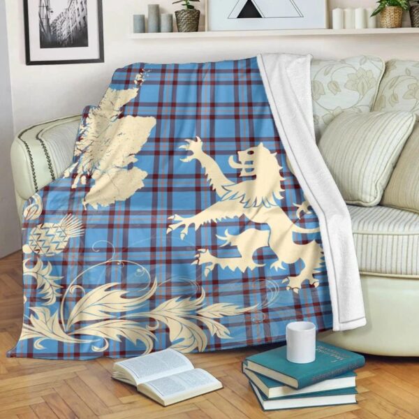 Elliot Ancient Clan Blanket, Scottish Tartan Elliot Ancient Clans Blanket Thistle Map Style - Image 5