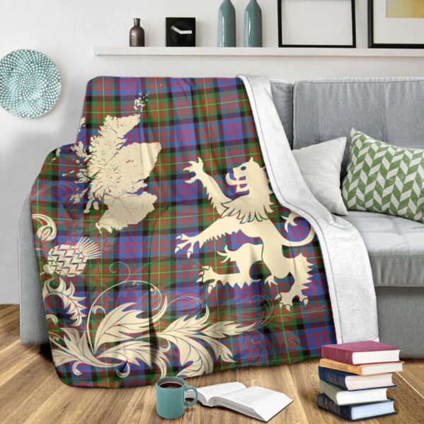 Carnegie Ancient Clan Blanket, Scottish Tartan Carnegie Ancient Clans Blanket Thistle Map Style - Image 3