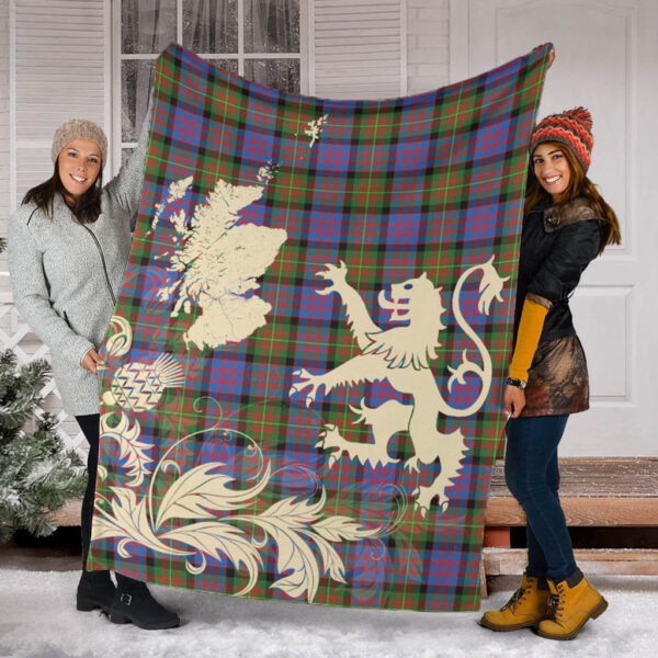 Carnegie Ancient Clan Blanket, Scottish Tartan Carnegie Ancient Clans Blanket Thistle Map Style - Image 2