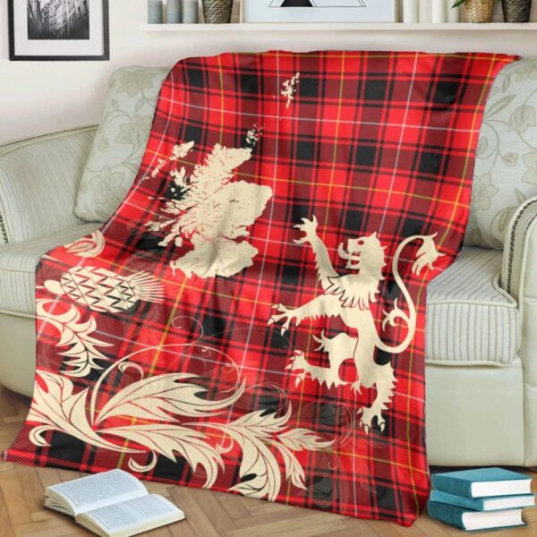 MacIver Modern Clan Blanket, Scottish Tartan MacIver Modern Clans Blanket Thistle Map Style - Image 4