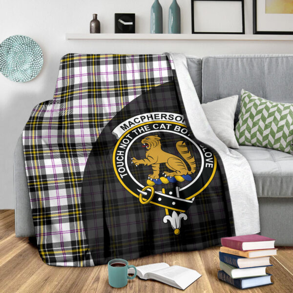 MacPherson Dress Modern Clan Blanket, Scottish Tartan MacPherson Dress Modern Clans Blanket Wave Style - Image 3