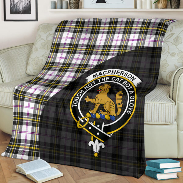 MacPherson Dress Modern Clan Blanket, Scottish Tartan MacPherson Dress Modern Clans Blanket Wave Style - Image 2