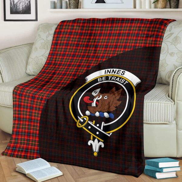 Innes Modern Clan Blanket, Scottish Tartan Innes Modern Clans Blanket Wave Style - Image 2