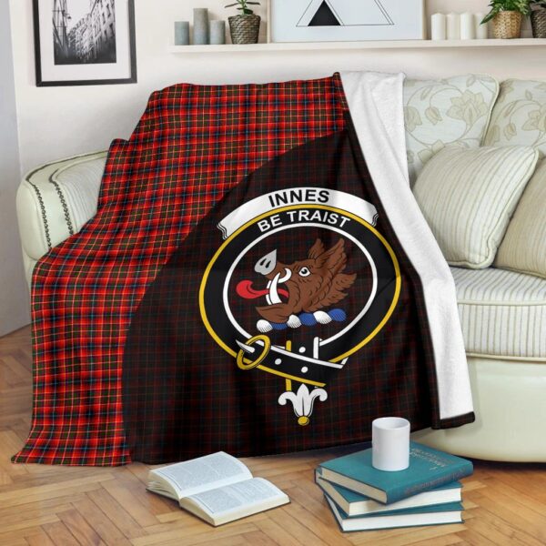 Innes Modern Clan Blanket, Scottish Tartan Innes Modern Clans Blanket Wave Style