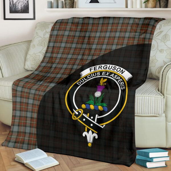 Fergusson Weathered Clan Blanket, Scottish Tartan Fergusson Weathered Clans Blanket Wave Style - Image 2