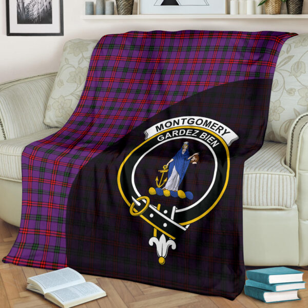 Montgomery Modern Clan Blanket, Scottish Tartan Montgomery Modern Clans Blanket Wave Style - Image 2