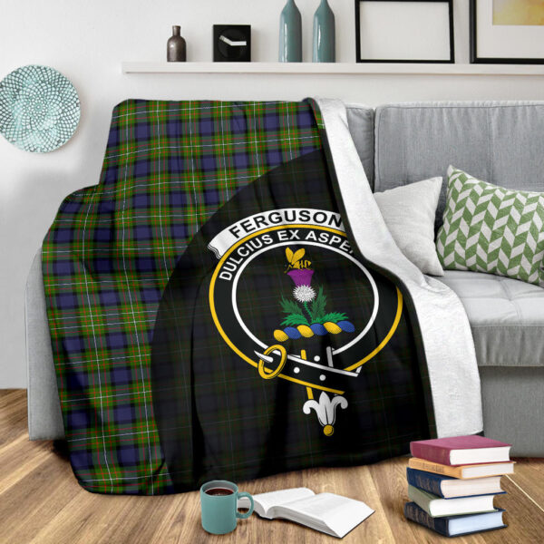 Fergusson Modern Clan Blanket, Scottish Tartan Fergusson Modern Clans Blanket Wave Style - Image 3