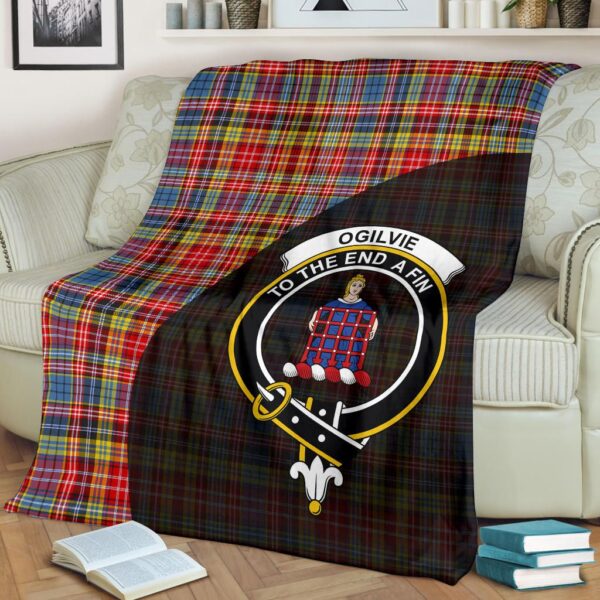 Ogilvie of Airlie Ancient Clan Blanket, Scottish Tartan Ogilvie of Airlie Ancient Clans Blanket Wave Style - Image 2