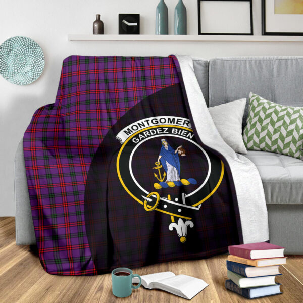 Montgomery Modern Clan Blanket, Scottish Tartan Montgomery Modern Clans Blanket Wave Style - Image 3