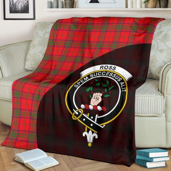 Ross Modern Clan Blanket, Scottish Tartan Ross Modern Clans Blanket Wave Style - Image 2