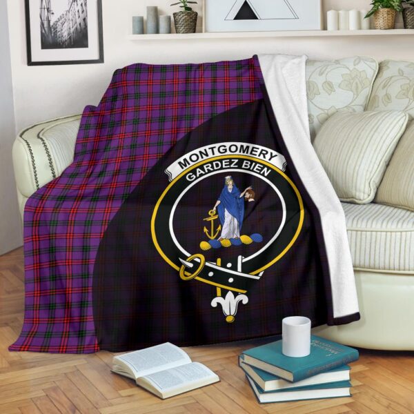 Montgomery Modern Clan Blanket, Scottish Tartan Montgomery Modern Clans Blanket Wave Style