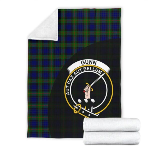 Gunn Modern Clan Blanket, Scottish Tartan Gunn Modern Clans Blanket Wave Style - Image 4