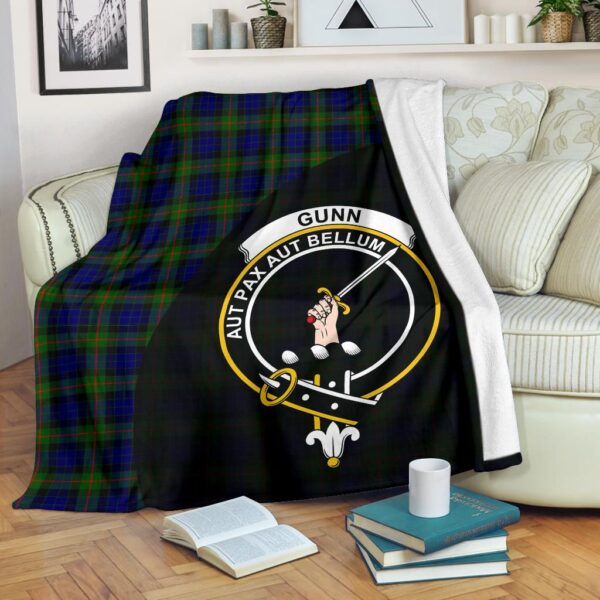 Gunn Modern Clan Blanket, Scottish Tartan Gunn Modern Clans Blanket Wave Style