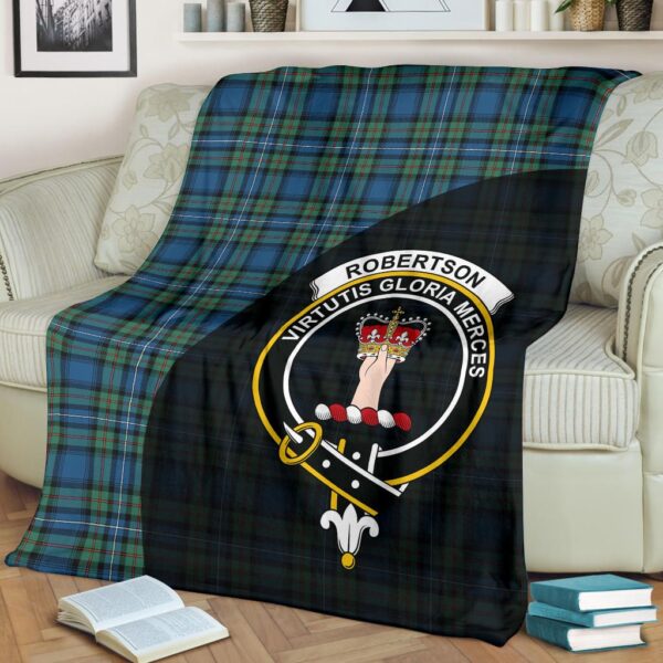 Robertson Hunting Ancient Clan Blanket, Scottish Tartan Robertson Hunting Ancient Clans Blanket Wave Style - Image 2