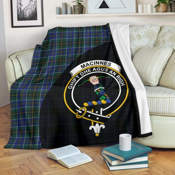 MacInnes Modern Clan Blanket, Scottish Tartan MacInnes Modern Clans Blanket Wave Style