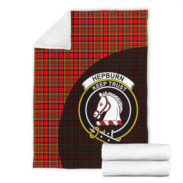 Hepburn Clan Blanket, Scottish Tartan Hepburn Clans Blanket Wave Style - Image 4