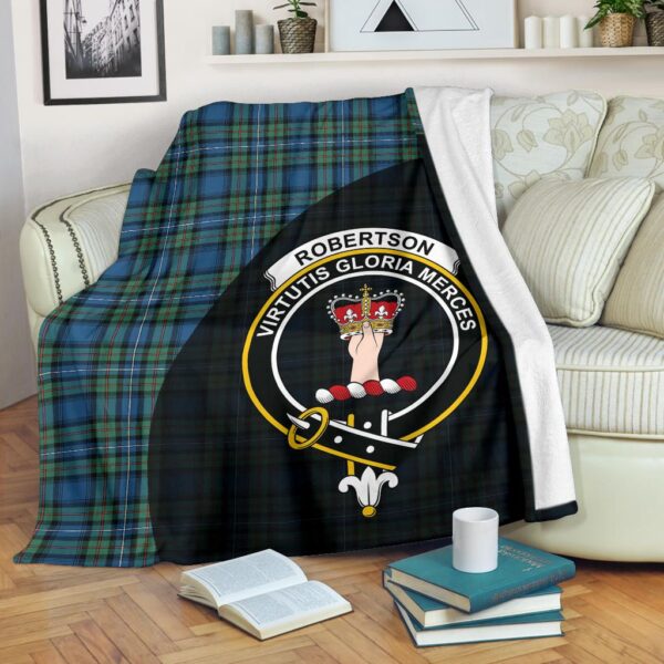 Robertson Hunting Ancient Clan Blanket, Scottish Tartan Robertson Hunting Ancient Clans Blanket Wave Style