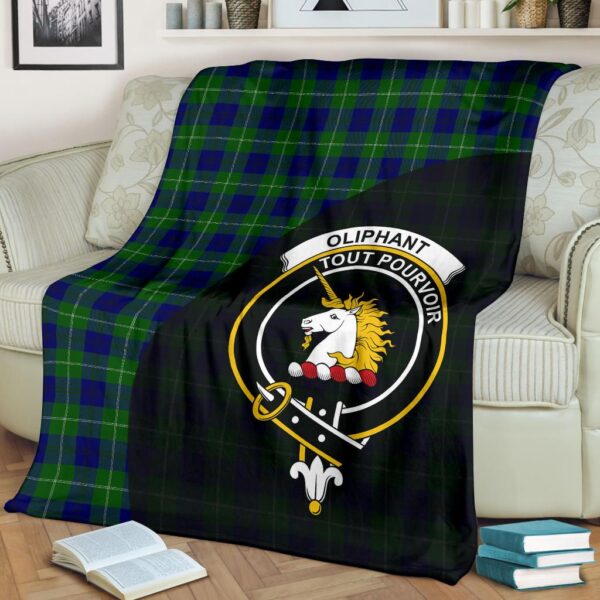 Oliphant Modern Clan Blanket, Scottish Tartan Oliphant Modern Clans Blanket Wave Style - Image 2