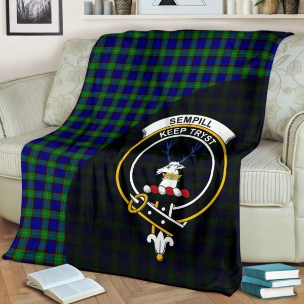 Sempill Modern Clan Blanket, Scottish Tartan Sempill Modern Clans Blanket Wave Style - Image 2