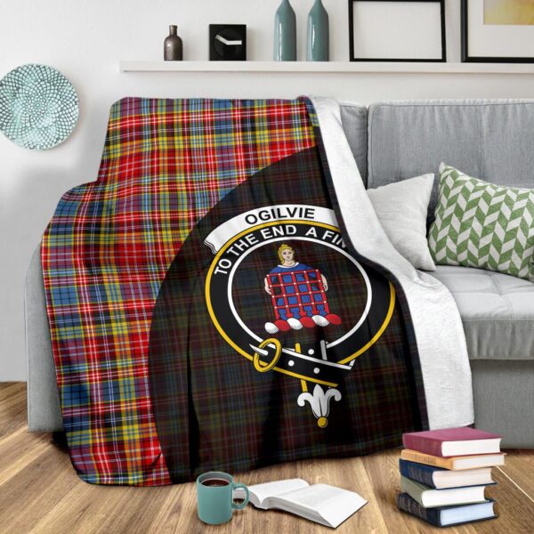 Ogilvie of Airlie Ancient Clan Blanket, Scottish Tartan Ogilvie of Airlie Ancient Clans Blanket Wave Style - Image 3