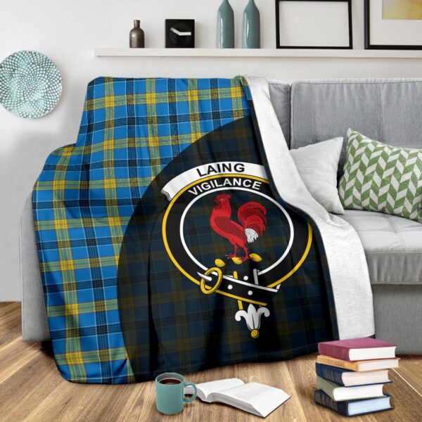 Laing Clan Blanket, Scottish Tartan Laing Clans Blanket Wave Style - Image 3