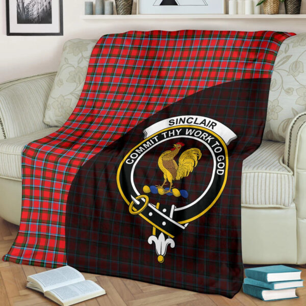 Sinclair Modern Clan Blanket, Scottish Tartan Sinclair Modern Clans Blanket Wave Style - Image 2