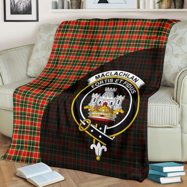 MacLachlan Hunting Modern Clan Blanket, Scottish Tartan MacLachlan Hunting Modern Clans Blanket Wave Style - Image 2