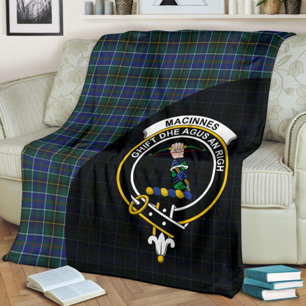 MacInnes Modern Clan Blanket, Scottish Tartan MacInnes Modern Clans Blanket Wave Style - Image 2